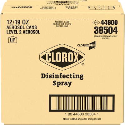 CloroxPro Disinfecting Spray, Fresh Scent, 19 oz., 12/Carton (38504)