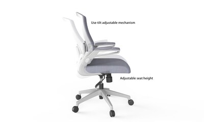 RAYNOR GROUP ION Fabric Task Chair, Gray/White (ION-WH-GRY)