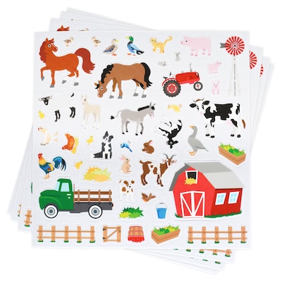 Ready2Learn Foam Farm Stickers, Multicolored, 180/Pack (CE-10120)