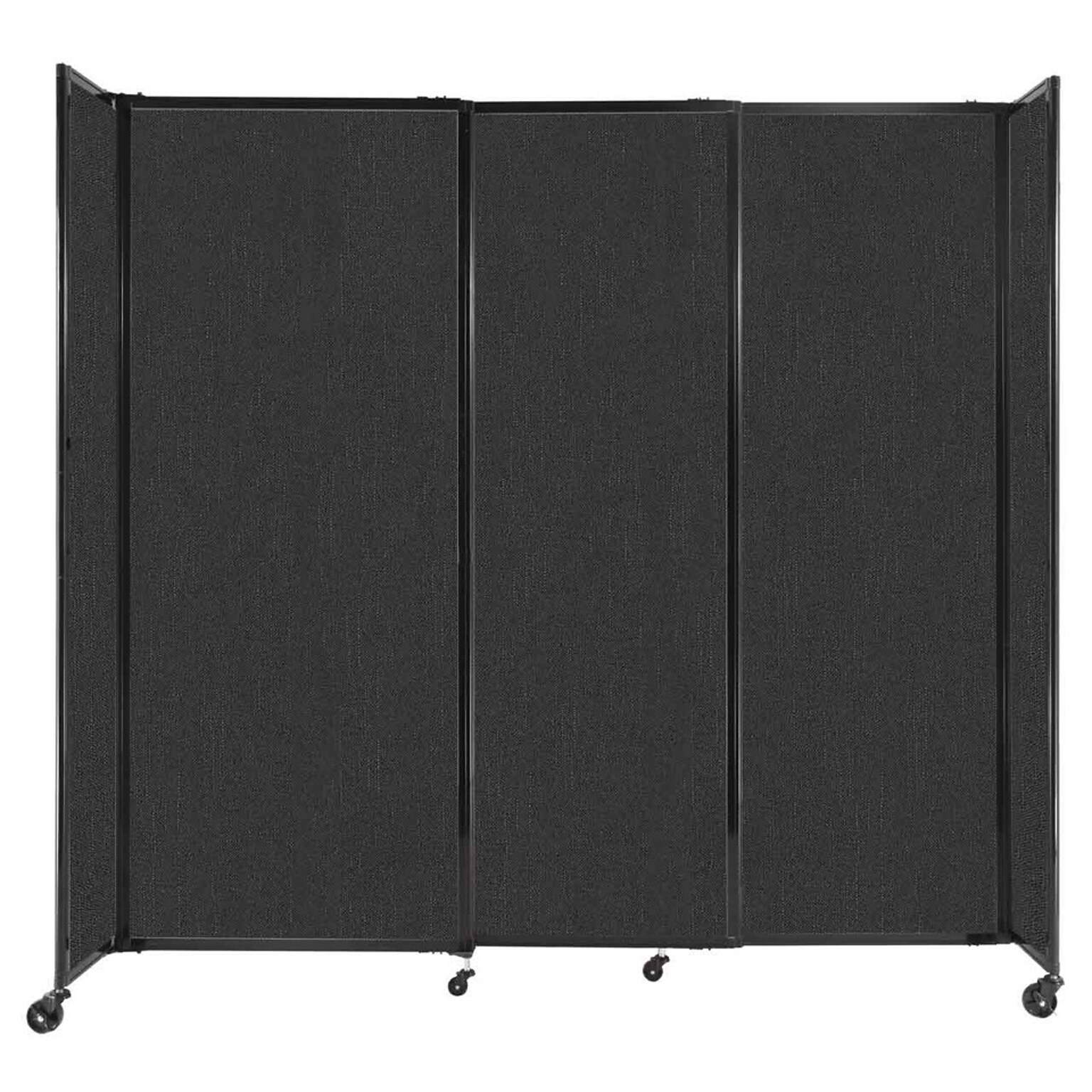 Versare ShieldWall Folding Mobile Room Divider, 82H x 86W, Black Fabric (DS1911002-1)