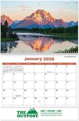 Custom Scenes Across America Wall Calendar Spiral