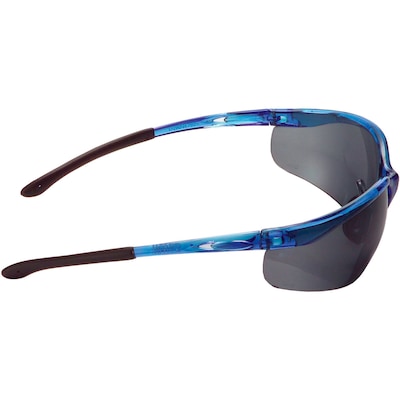 Global Industrial Half Frame Safety Glasses, Anti-Fog, Smoke Lens, Blue Frame (708403BL)