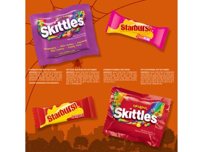 Skittles & Starburst Assorted Halloween Candy Bulk Bag, 58.26 oz., 140 Pieces/Bag (462825)