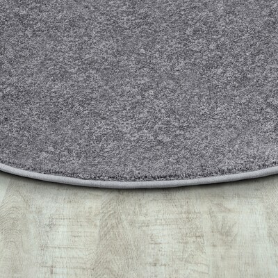 Joy Carpets Endurance Polyester 6 x 9 Oval Machine Tufted Rug, Silver (80QQ-12)
