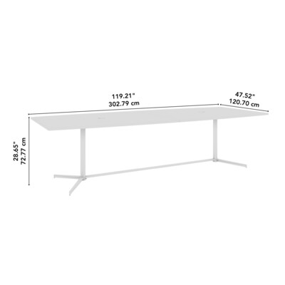 Bush Business Furniture 120W x 48D Boat Shaped Conference Table with Metal Base, Storm Gray (99TBM120SGSVK)