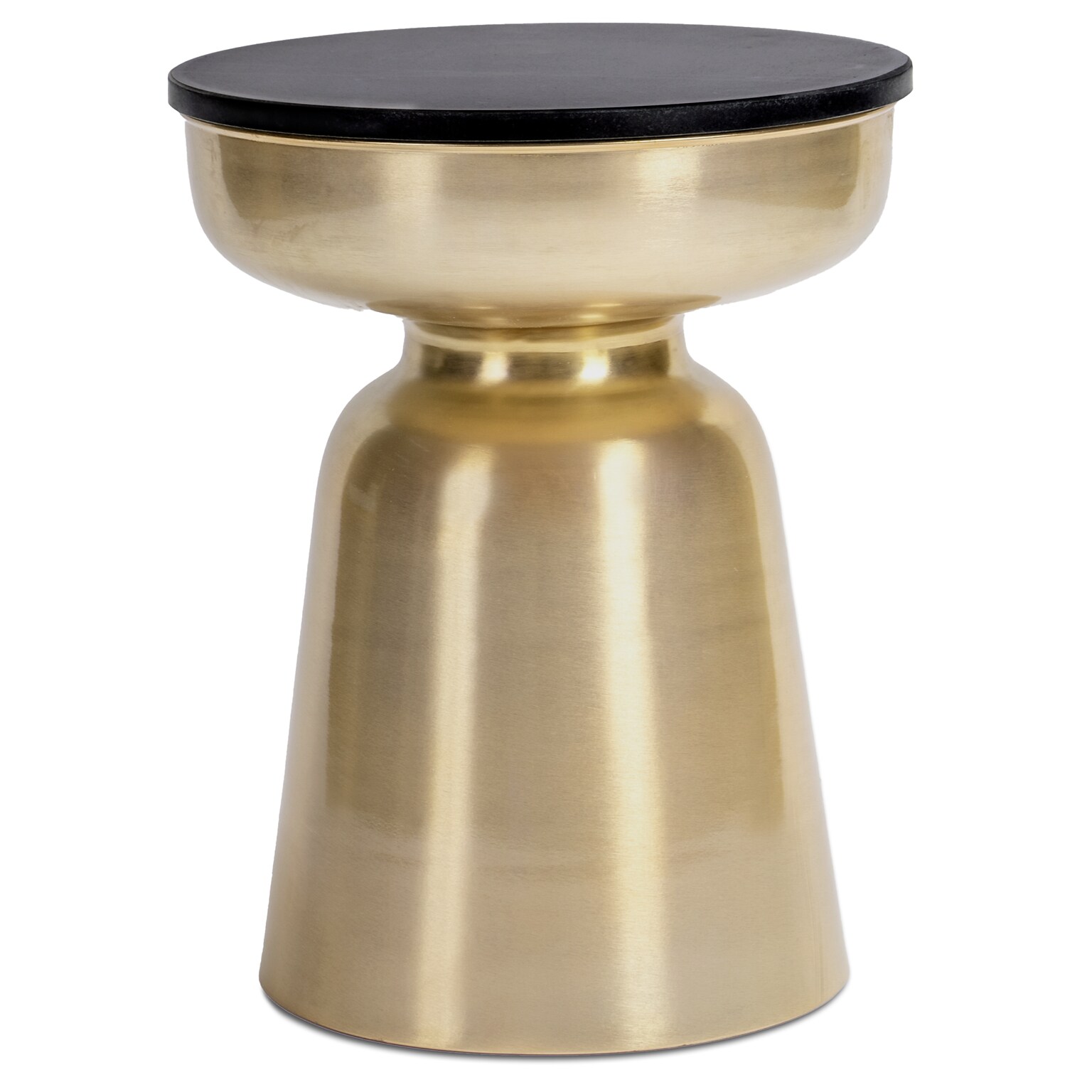 Finch Adler Brass Metal Side Table, Black/Gold (FUTB10153A)