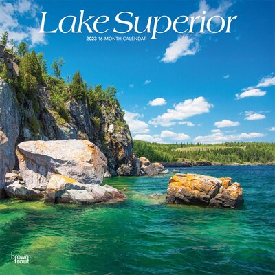 2023 BrownTrout Lake Superior 12 x 24 Monthly Wall Calendar, (9781975452025)