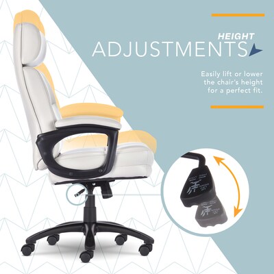 Click365 Classic Ergonomic Bonded Leather Executive Big & Tall Chair, 350 lb. Capacity, Light Gray (CCHR10023C)