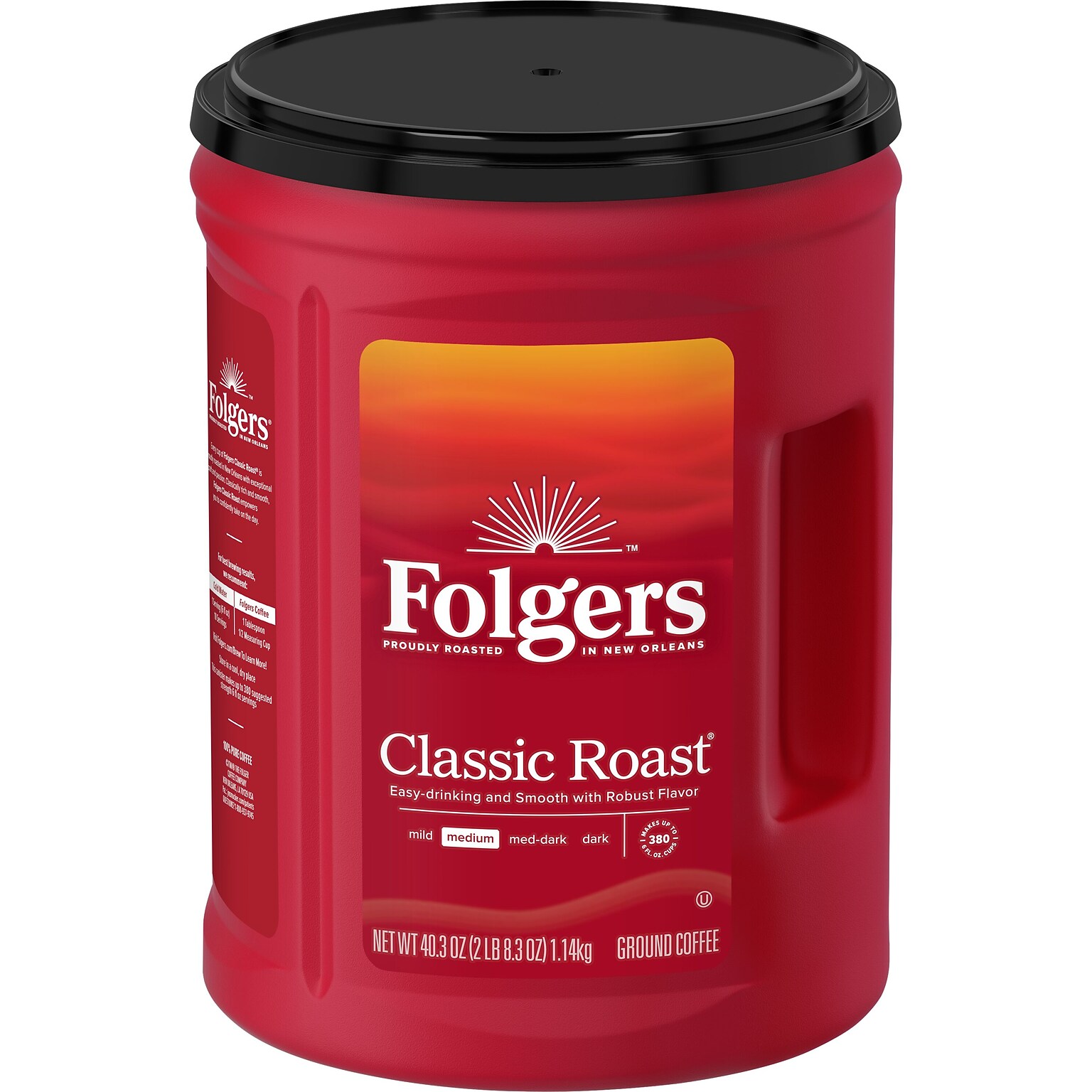 Folgers Classic Roast Ground Coffee, Medium Roast, 40.3 oz., 210/Pallet