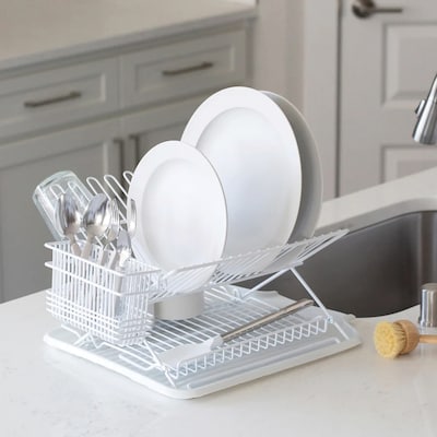 Better Houseware Jr. Coated Steel Dish Rack, White (BTH1483W)