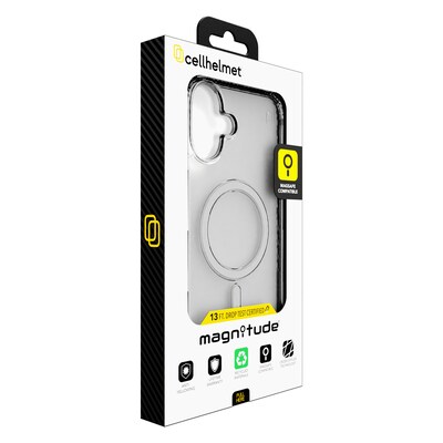 cellhelmet Magnitude Series MagSafe Phone Case for iPhone 16 Plus, Shock Absorbing, Crystal Clear (CM-105-CC)