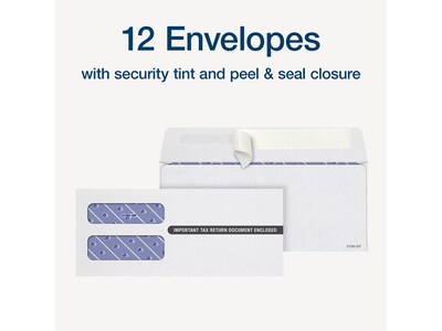 Adams 2024 1099-NEC Tax Form with Self-Seal Envelope, 4-Part, 3-Up, Copy A, 1, B, 2, 12/Pack (STAX512NEC-24)