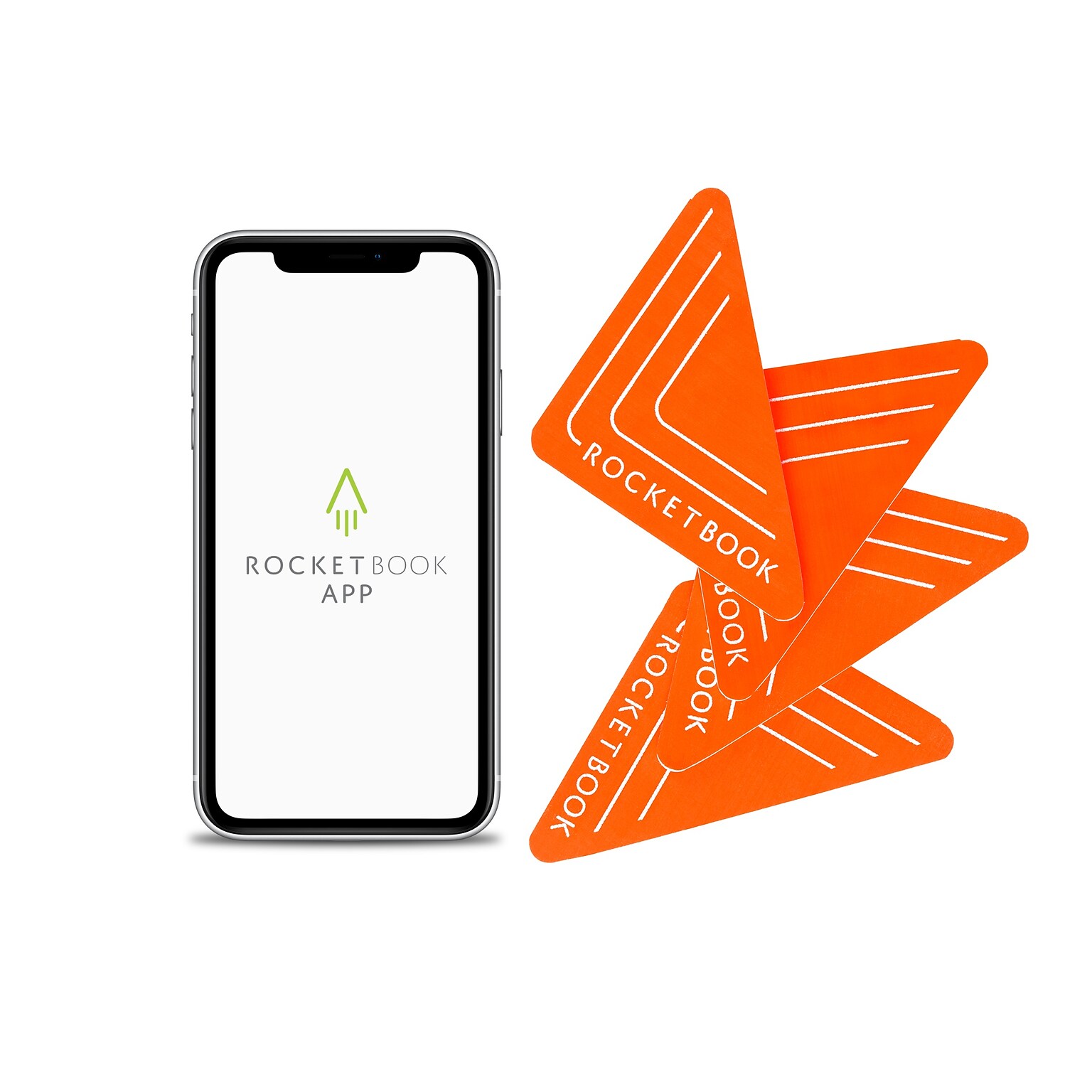 Rocketbook Beacons Reusable Stickers Whiteboard Notes, Orange (BEA-A4-K)