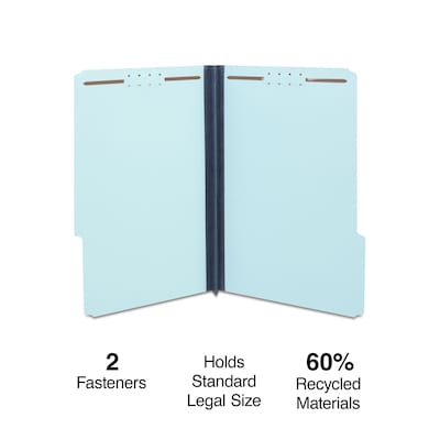 Staples® Pressboard Classification Folders, 2 Expansion, Legal Size, Light Blue, 25/Box (TR384870/3