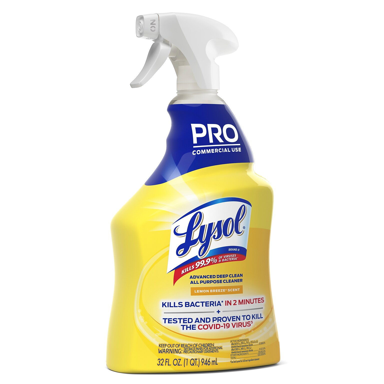 Lysol Professional Advanced Deep Clean Disinfecting All Purpose Cleaner Degreaser, Lemon Breeze Scent, 32 oz. (1920000351)