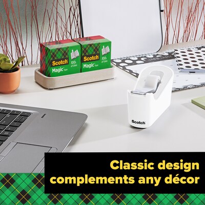 Scotch C18 Desktop Dispenser, 1" Core, White (C18-W)