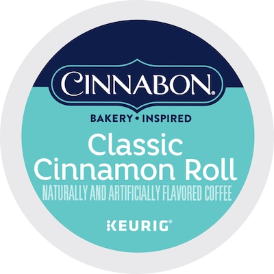 Cinnabon Classic Cinnamon Roll Coffee Keurig® K-Cup® Pods, Light Roast, 96/Carton (10099555063056)