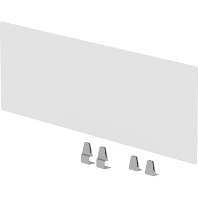 Lorell Relevance Acrylic Clamp Mount Desktop Privacy Panel, 15.7"H x 49.2"W, Clear (LLR16220)