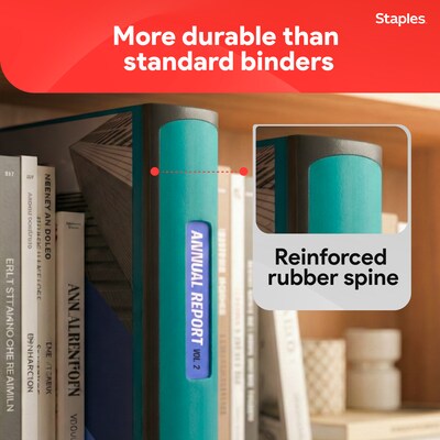 Staples 3" 3-Ring Better Binder, D-Ring, Teal (ST55891-CC)