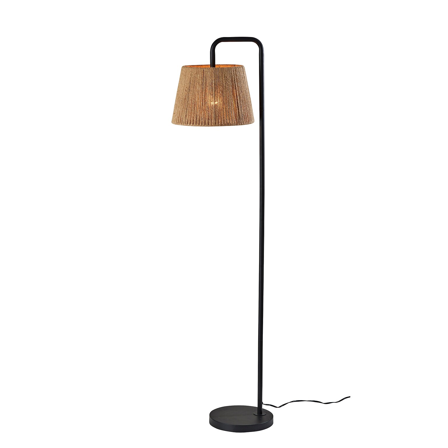 Simplee Adesso Tahoma 59H Black Floor Lamp with Rope Shade (SL9501-01)