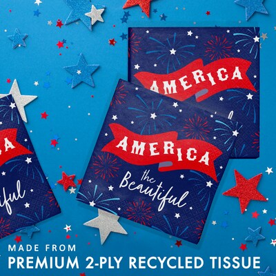 Say Hooray! Lady Liberty Fourth of July Disposable Party Tableware Set, 49/Pack (DTC9636E2A)