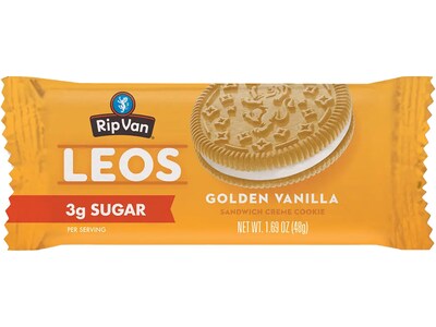 Rip Van Leos Golden Vanilla Sandwich Cookies, 1.69 oz., 10 Packs/Box (0016)