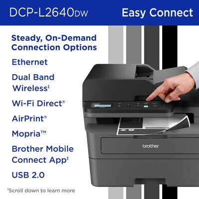 Brother RDCP-L2640DW Refurbished Wireless, Black & White, All-In-One Laser Printer, Refresh Subscription Ready