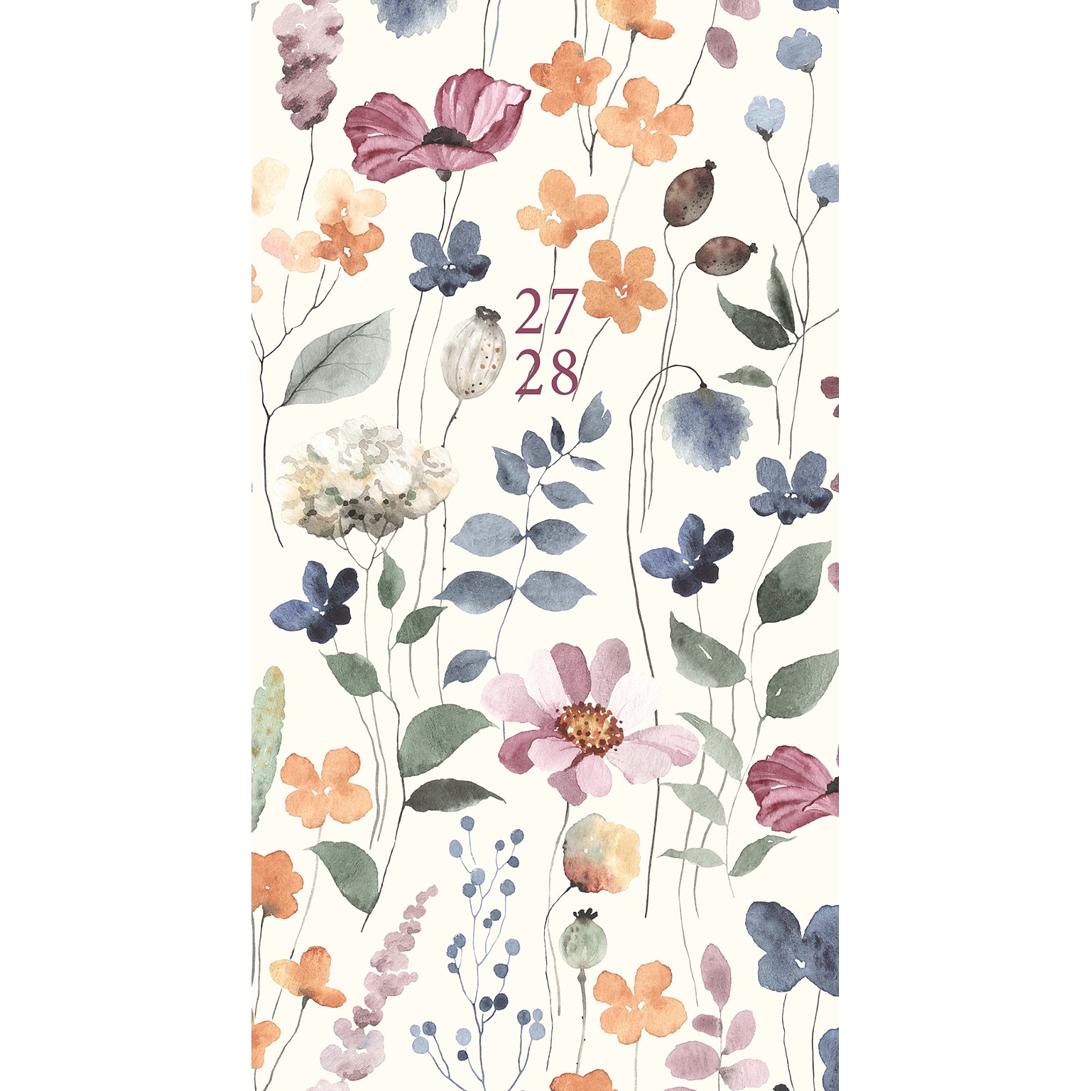 2026-2028 Willow Creek Feminine Floral 3.5 x 6.5 Monthly Pocket/Wallet Calendar, Assorted Colors (66959)