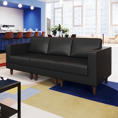 Flash Furniture Hercules Artemis LeatherSoft Left Arm Reception Chair, Black (ZB8921CLABLK)