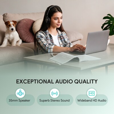 Yealink UH44 USB Wired Noise Cancelling USB-C/A Stereo Computer Headset for Business Office, Teams Certified