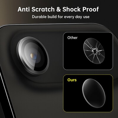 SaharaCase ZeroDamage Glass Camera Lens Protector for iPhone 17 Air, Black, 2/Pack (ZD00185)