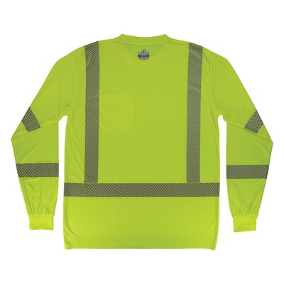 Ergodyne GloWear 8370 High Visibility Long Sleeve T-Shirt, ANSI Type R Class 3, Lime, 2XL (22256)