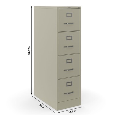 Quill Brand® 4-Drawer Vertical File Cabinet, Locking, Letter, Putty/Beige, 22"D (22336D)
