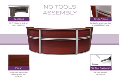 Regency Marque 144"W Curved Reception Desk Workstation, Mahogany (77293MH)