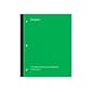 Staples Wireless 1-Subject Notebook, 8.5" x 11", College Ruled, 80 Sheets, Green (ST58380C)
