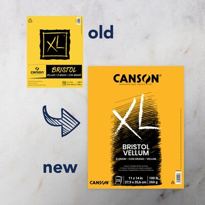 Canson XL Series 11" x 14" Vellum Sketch Pad, 25 Sheets/Pad, 2/Bundle (MCXC400061839-2)