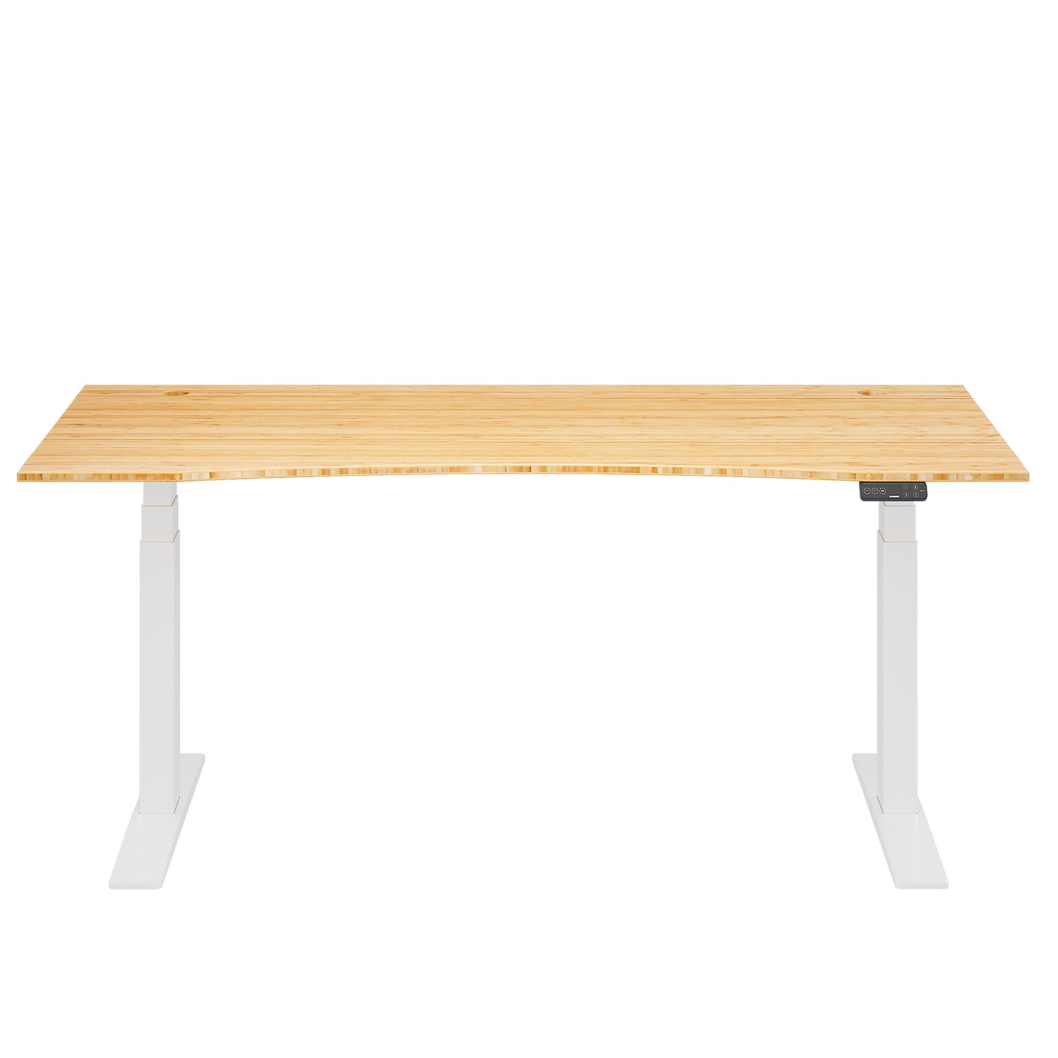 FlexiSpot E7COMMERCIAL 72W Electric Adjustable Bamboo Standing Desk, Bamboo/White (E7WCOMCR7230LBZB)