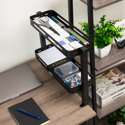 Mind Reader Clamp-On Metal Desk Shelf, Black (DESX2T-BLK)
