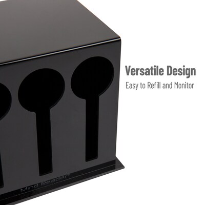 Mind Reader 3-Compartment Plastic Utensil Sorter and Dispenser, Black (3CSTOR-BLK)