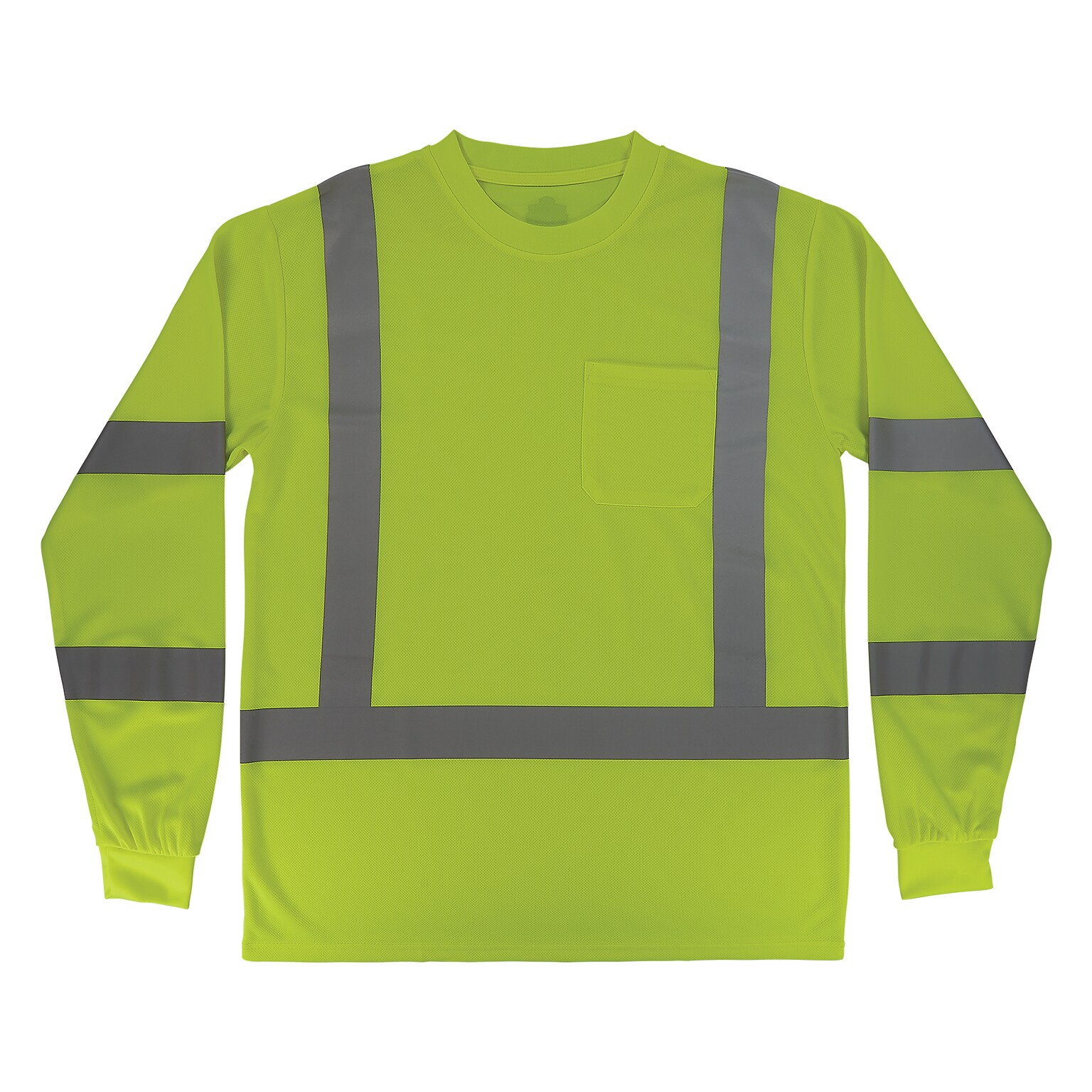 GloWear 8368 High Visibility Long Sleeve T-Shirt, ANSI Type R Class 3, Lime, 4XL (22058)