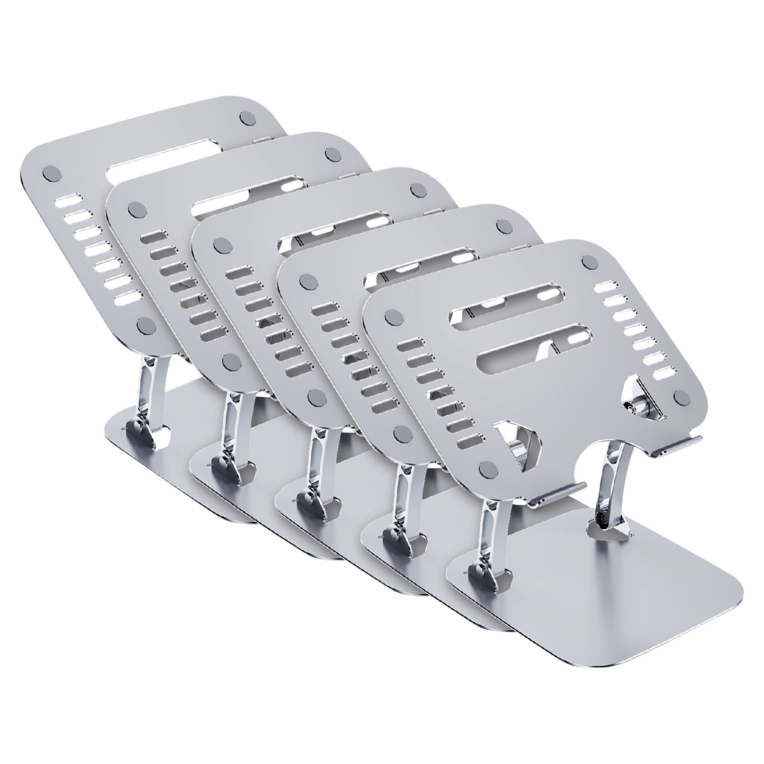 OTM Essentials 10.62 x 9 Aluminum Laptop Riser Stand, Silver, 5/Pack (OB-A2A-5PK)