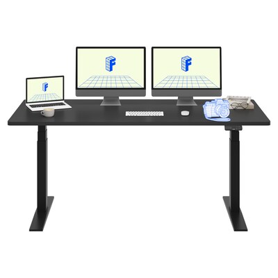 FlexiSpot E7COMMERCIAL 72W Electric Adjustable Particle Board Standing Desk, Black(E7BCOM7230-B)