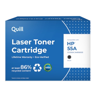 Quill Brand Remanufactured HP 55A (CE255A) Black Laser Toner Cartridge (100% Satisfaction Guaranteed)