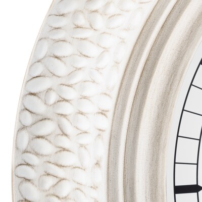 La Crosse Technology 21 Indoor/Outdoor Atomic Analog White-Washed Hammered Metal Wall Clock