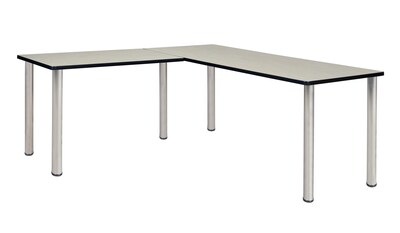 Regency Kee 60 L-Desk with 42 Return, Maple/Chrome (ML602442PLBPCM)