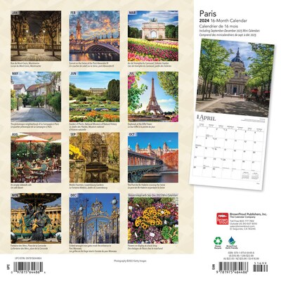 2024 BrownTrout Paris 12" x 24" Monthly Wall Calendar (9781975464486)