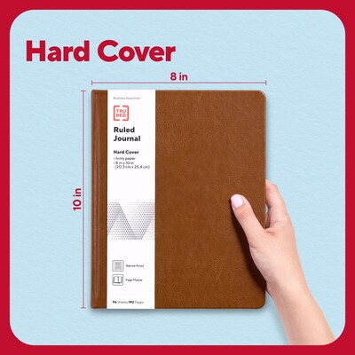 TRU RED™ 8” x 10” Large Hard Cover Narrow Ruled Journal, Cognac (TR61951)