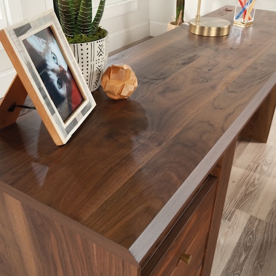 Sauder Willow Place 65"W L-Shaped Home Office Desk, Grand Walnut (433812)