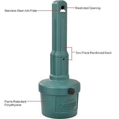 Global Industrial Outdoor Ashtray, 1-1/2 Gallon, Green (261391GN)