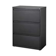 Hirsh Industries® Lateral File Cabinet, 3 Letter/Legal/A4-Size File Drawers, Black, 30 x 18.62 x 40.